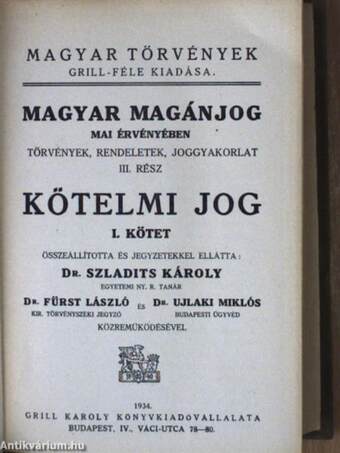 Magyar magánjog I. (töredék)