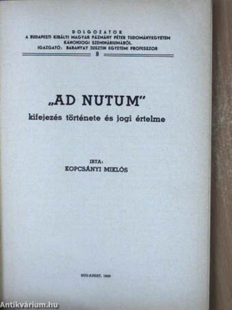 "Ad nutum" kifejezés története és jogi értelme