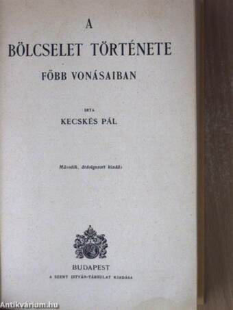 A bölcselet története főbb vonásaiban