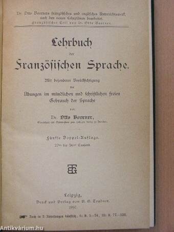 Lehrbuch der französischen Sprache