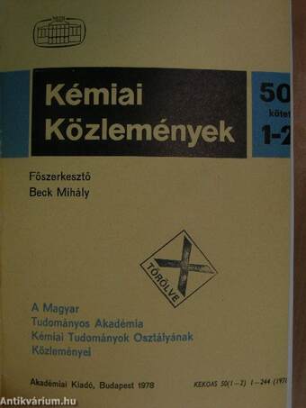 Kémiai Közlemények 1978/1-4.