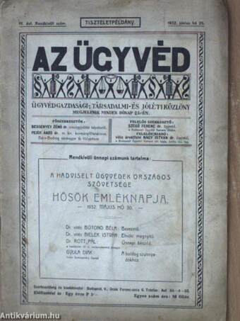 Az Ügyvéd 1932. június 25.