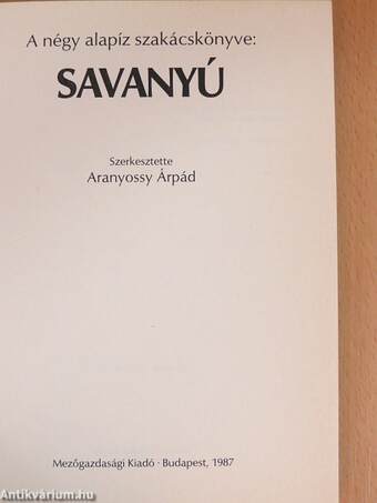 A négy alapíz szakácskönyve - Savanyú