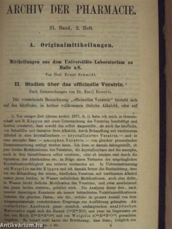 Archiv der Pharmacie 1883/1-6.