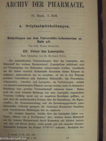 Archiv der Pharmacie 1883/1-6.