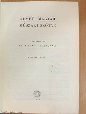 Német-magyar műszaki szótár