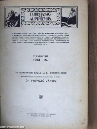 Turistaság és Alpinizmus 1914-15.