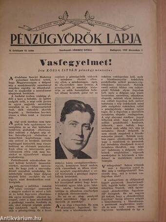 Pénzügyőrök Lapja 1949. december 1.