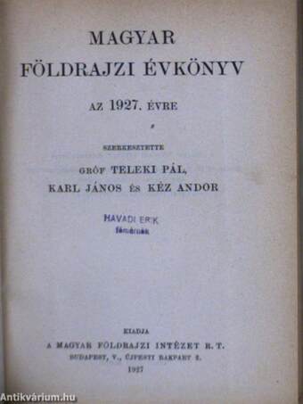 Magyar földrajzi évkönyv az 1926-1928. évre