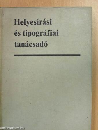 Helyesírási és tipográfiai tanácsadó