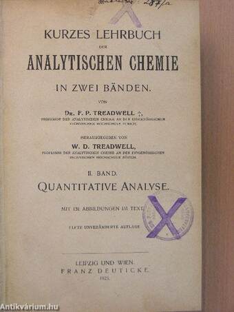 Kurzes Lehrbuch der analytischen Chemie in Zwei Bänden II.