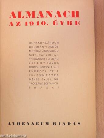 Almanach az 1940. évre