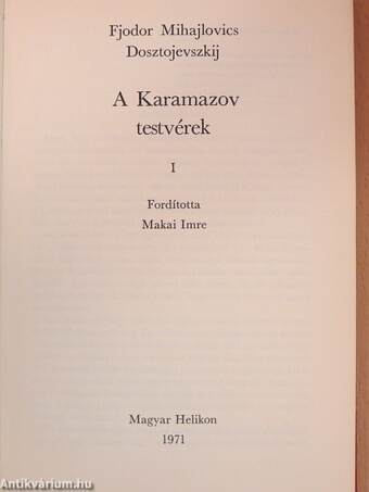 A Karamazov testvérek I-II.