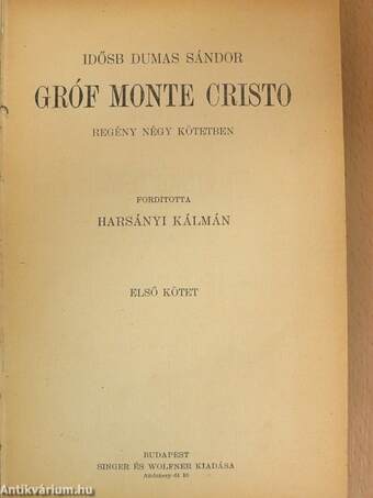 Gróf Monte Cristo I-IV.