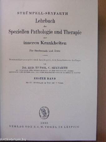 Lehrbuch der Speziellen Pathologie und Therapie der inneren Krankheiten I-II.