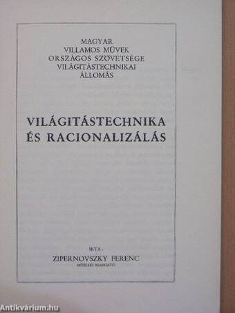 Világitástechnika és racionalizálás