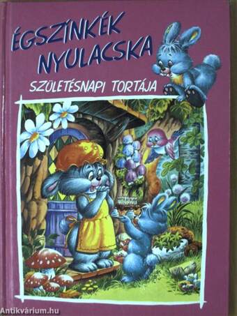 Égszínkék nyulacska születésnapi tortája