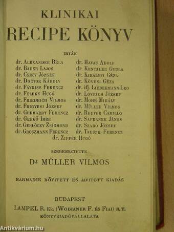 Klinikai recipe könyv