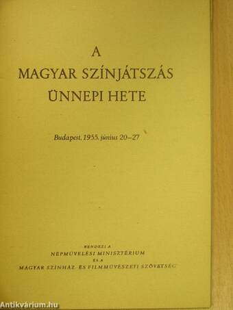 A magyar színjátszás ünnepi hete 1955. június 20-27.