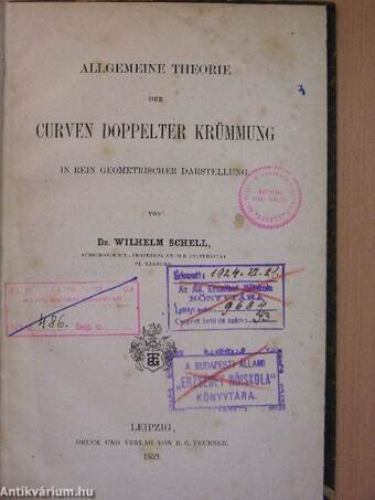 Allgemeine Theorie der curven doppelter Krümmung in rein geometrischer Darstellung