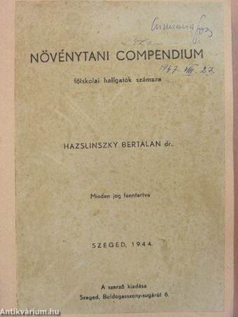 Növénytani compendium