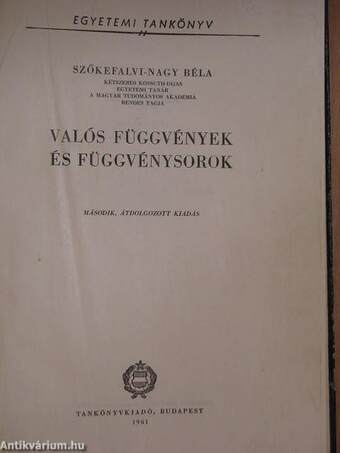 Valós függvények és függvénysorok