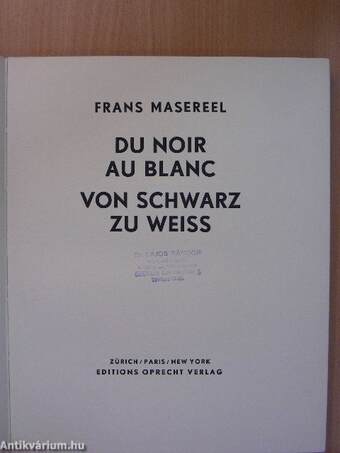 Du noir au blanc/Von Schwarz zu Weiss