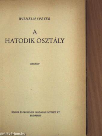 A hatodik osztály