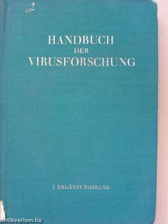 Handbuch der Virusforschung I. - Ergänzungsband