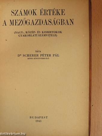 Számok értéke a mezőgazdaságban