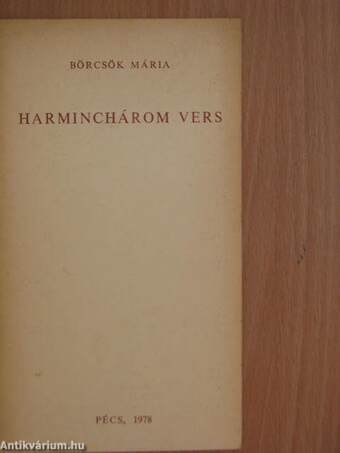 Harminchárom vers