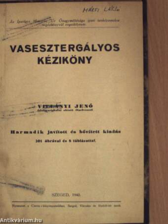 Vasesztergályos kézikönyv