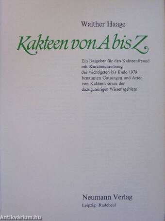 Kakteen von A bis Z