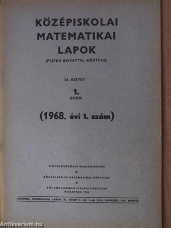 Középiskolai matematikai lapok 1968. január-december