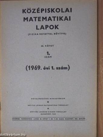 Középiskolai matematikai lapok 1969. január-december