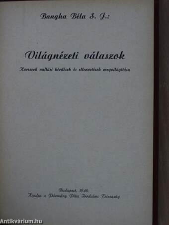 Világnézeti válaszok (Tiltólistás kötet)