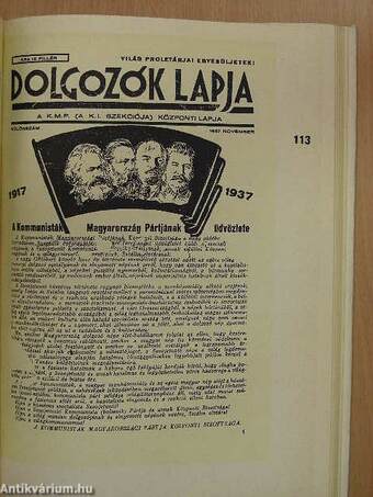 Dolgozók Lapja 1937-1938.