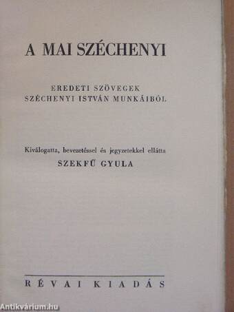 A mai Széchenyi