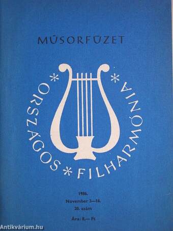 Országos Filharmónia Műsorfüzet 1986/20.