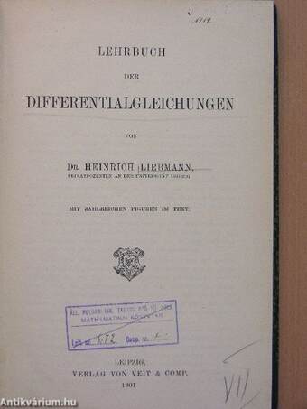 Lehrbuch der Differentialgleichungen