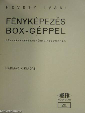 Fényképezés Box-géppel