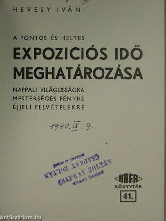 A pontos és helyes expozíciós idő meghatározása