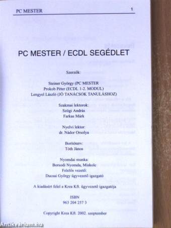 PC mester/ECDL segédlet