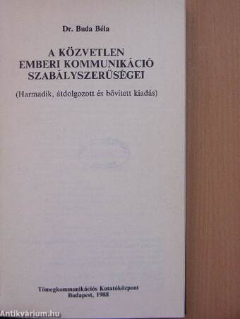 A közvetlen emberi kommunikáció szabályszerűségei