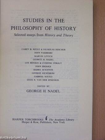 Studies in the Philosophy of History
