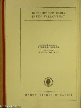 Bashkirtseff Mária intim vallomásai I-IV.