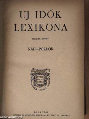 Uj idők lexikona 10. (töredék)