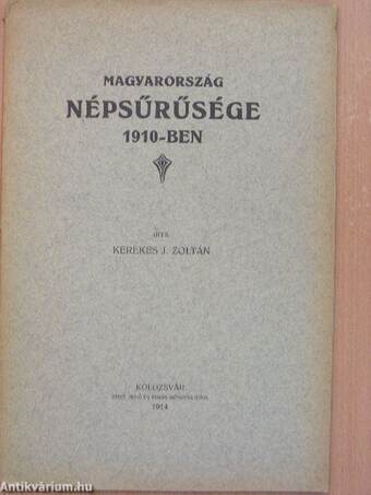 Magyarország népsűrűsége 1910-ben