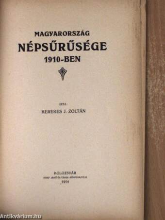 Magyarország népsűrűsége 1910-ben