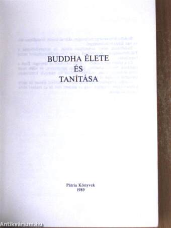 Buddha élete és tanítása